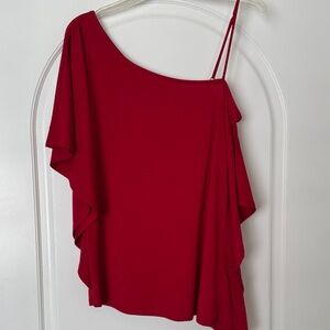 Charlotte Russe Red One-Shoulder Blouse